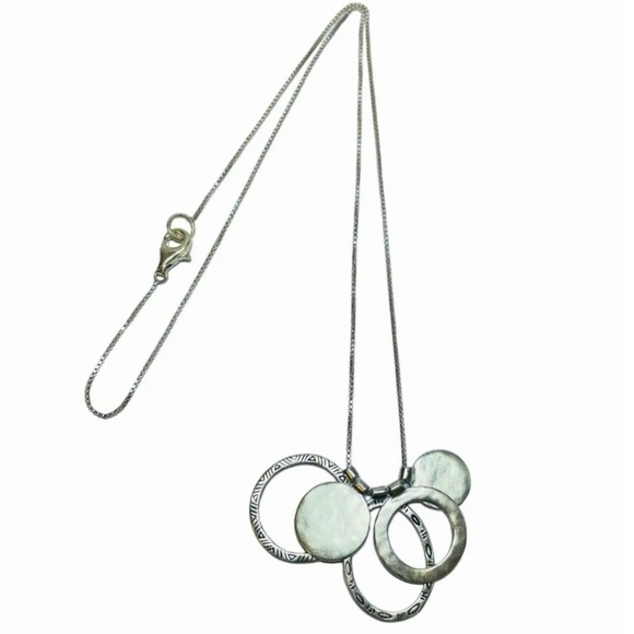 Silpada Vintage Rare Sterling Silver Varied Circles Necklace - Picture 12 of 15
